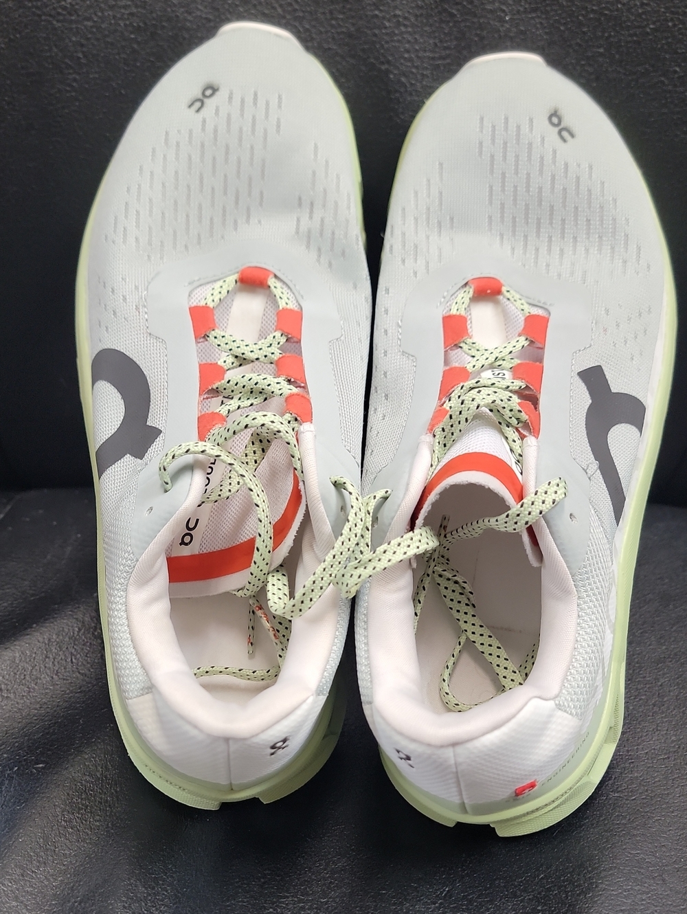 On Running Women's White with Coral & Light Green Running Shoes